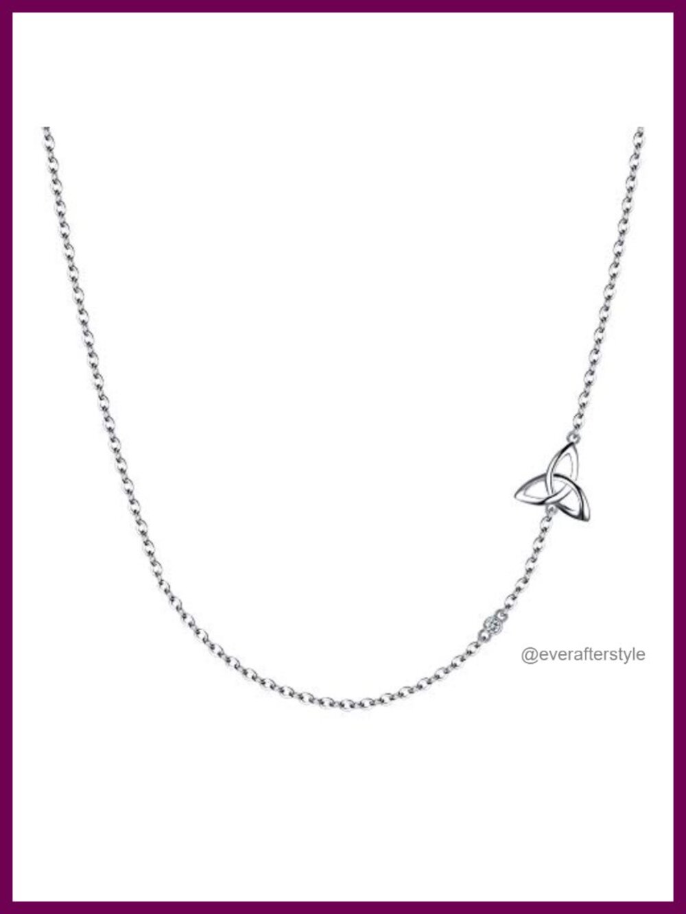 925 Sterling Silver Dainty Celtic Knot Sideways Choker Necklace Hypoallergenic